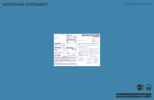 USA Nomad Global Bankhypothekenabrechnung im Word- und PDF-Format, 3 Seiten, Beispielvorschau